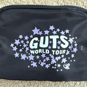 Olivia Rodrigo GUTS World Tour black fannypack/beltbag, official VIP merchandise